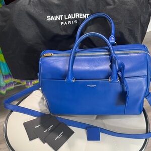 Saint Laurent Vibrant Blue Satchel